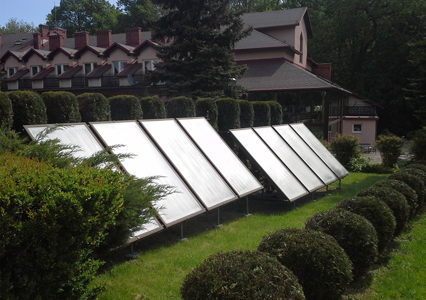 Kolektory słoneczne w pensjonacie